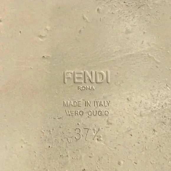 Fendi O'Lock Leather Colorblock Sandals Size 37.5 - Picture 13 of 13